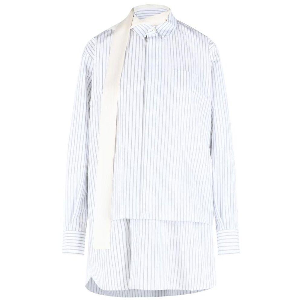 Sacai White Cotton Blend Mini Dress Women